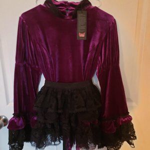 NWOT SCARLETT DARKNESS GOTH BLOUSE COSPLAY (L)